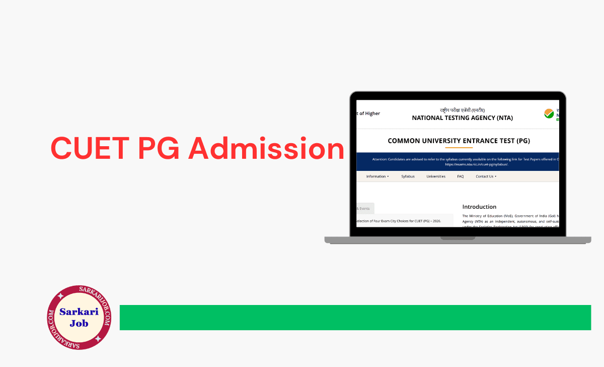 CUET PG Admission Online Form 2026