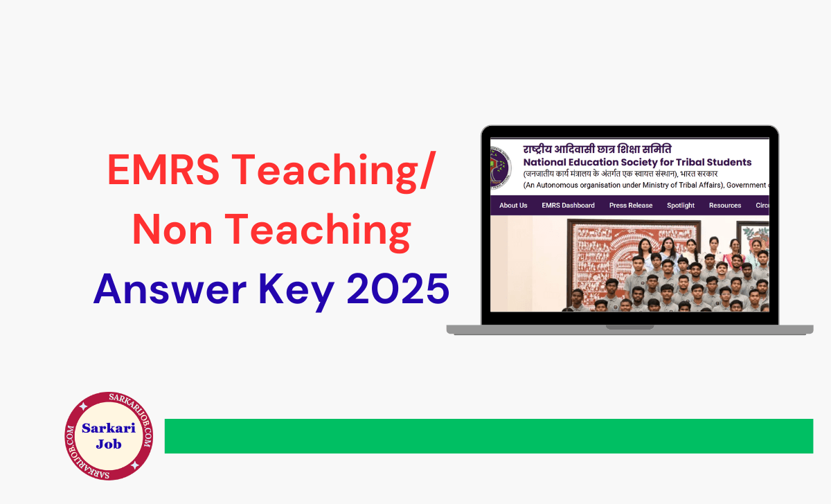 EMRS Teaching/ Non Teaching Answer Key 2025