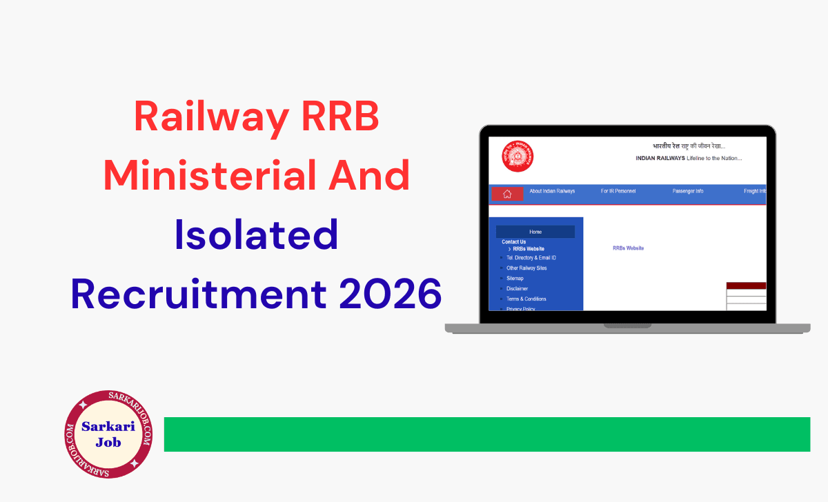 RRB Ministerial And Isolated Recruitment 2026