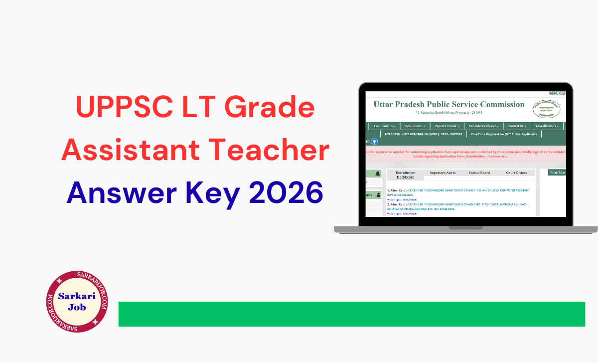 UPPSC LT Grade Assistant Teacher Answer Key 2026 notification details