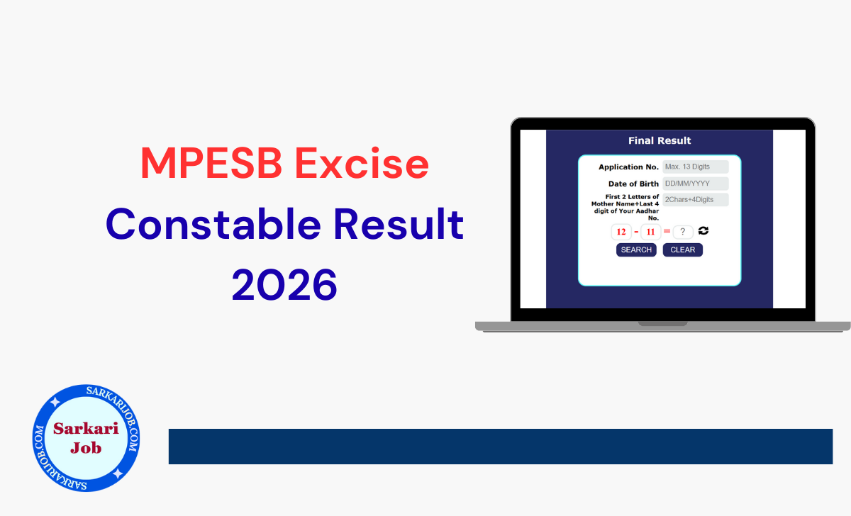 MPESB Excise Constable Result 2026 notification details