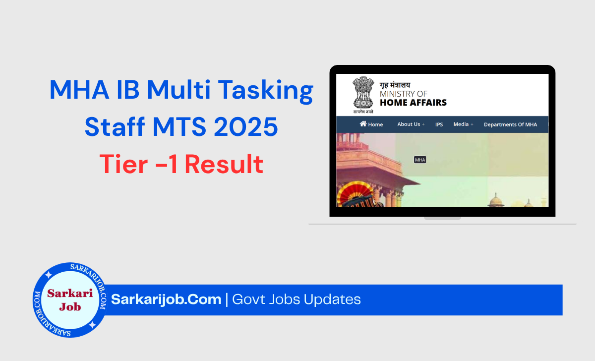 MHA IB Multi Tasking Staff MTS 2025 Tier -1 Result notification details