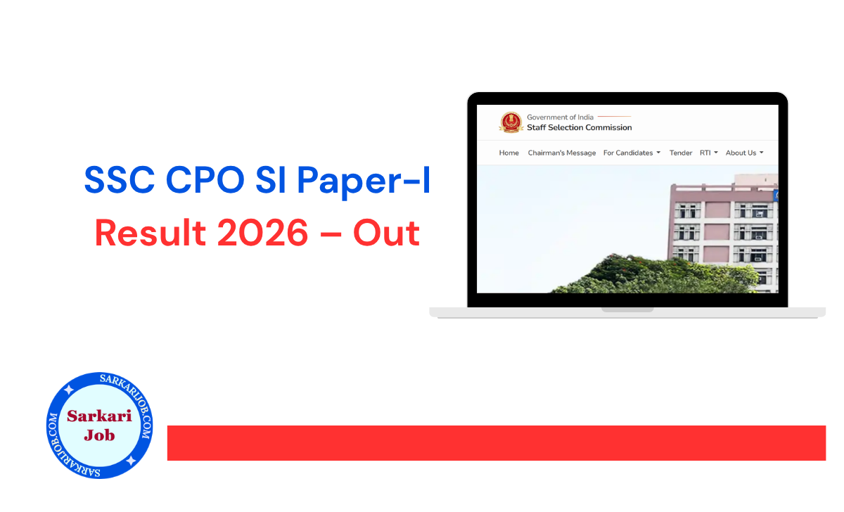SSC CPO SI Paper-I Result 2026 notification details