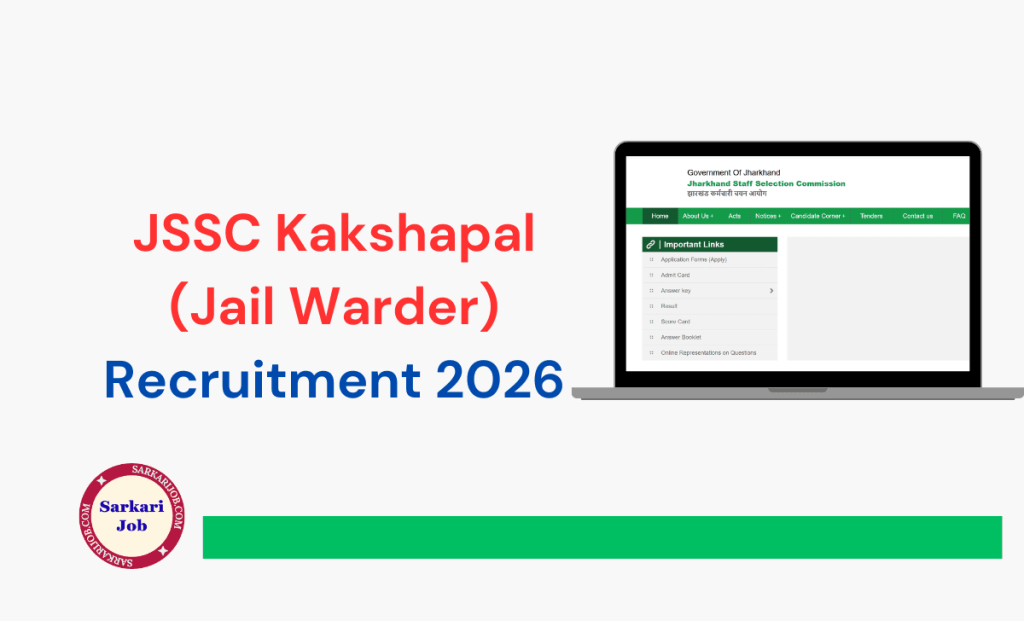 JSSC Kakshapal (Jail Warder) Recruitment 2026 notification details
