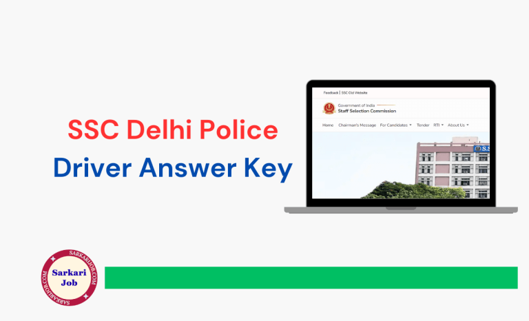 SSC Delhi Police Driver Final Answer Key 2025