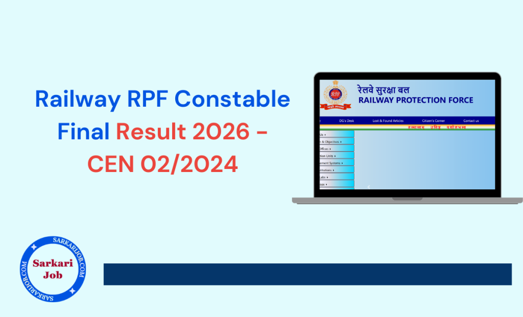 Railway RPF Constable Final Result 2026 notification details