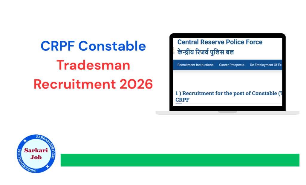 CRPF Constable Tradesman Recruitment 2026 notification details