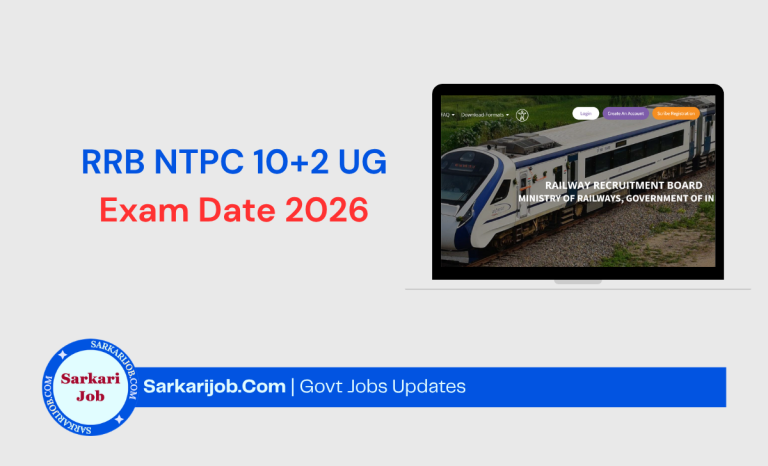 RRB NTPC 10+2 UG CBT -II Exam City / Admit Card 2026