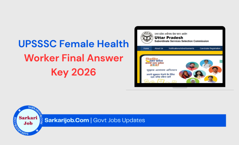UPSSSC Female Health Worker Final Answer Key 2026