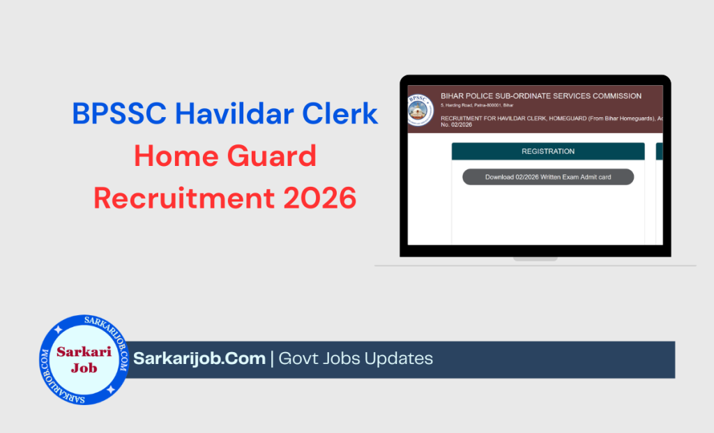 BPSSC Havildar Clerk Home Guard Admit Card 2026 notification details