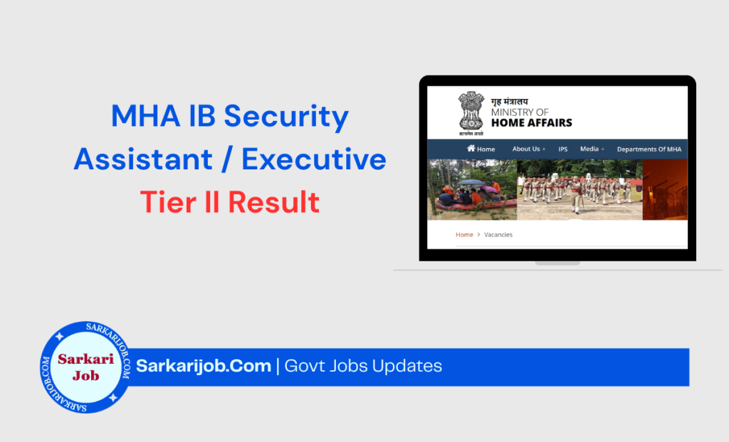 MHA IB Security Assistant / Executive Final Result 2026 notification details