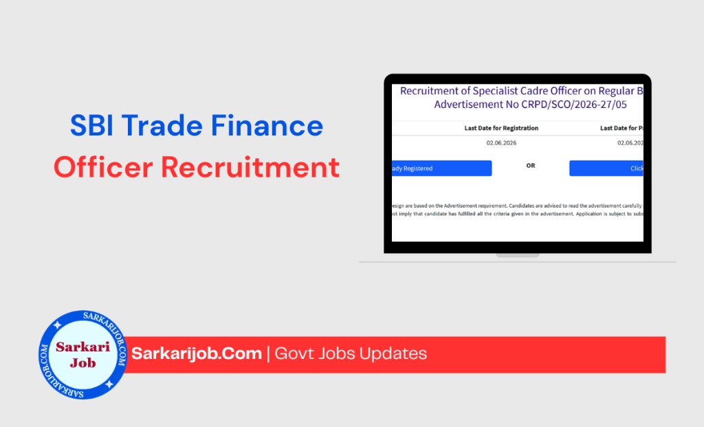 SBI Trade Finance Officer Online Form 2026 notification details