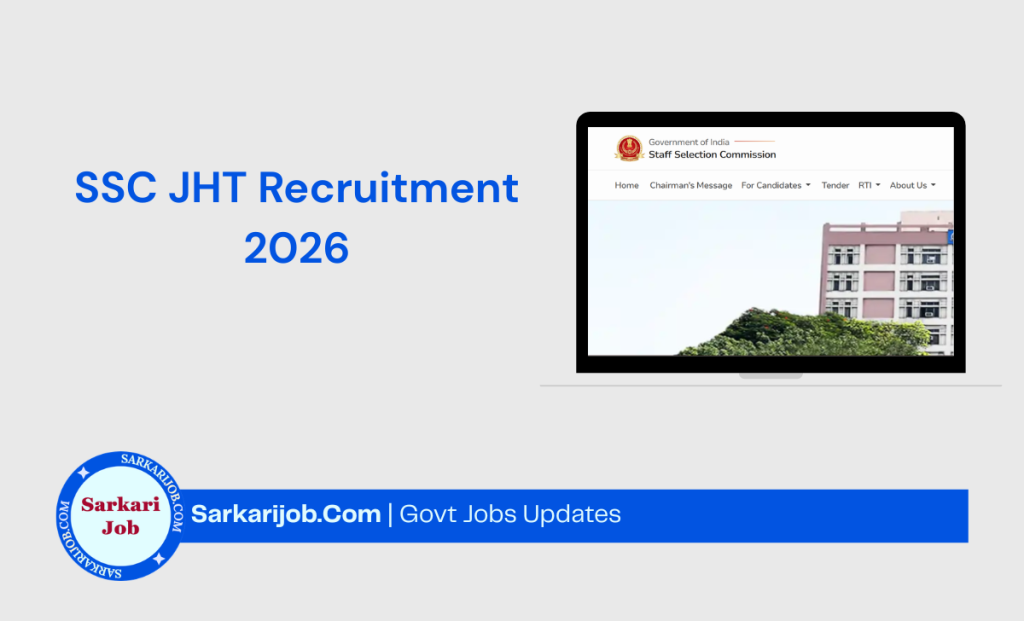 SSC JHT Recruitment Exam City Details 2026 notification details