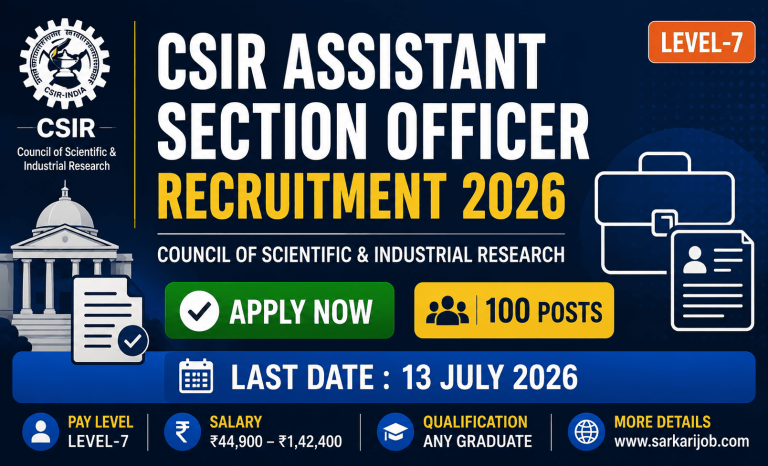 CSIR Assistant Section Officer ASO Online Form 2026