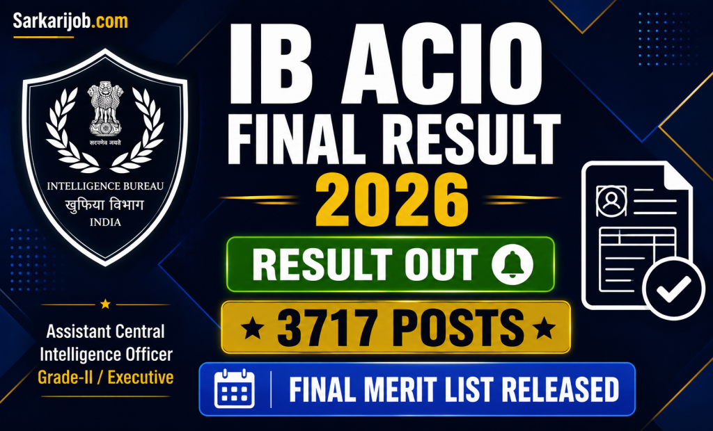IB ACIO Gr-II Executive Final Result 2026 notification details