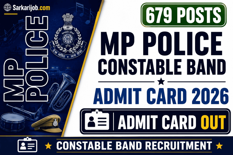 MP Police Constable Band Recruitment 2026 Admit Card