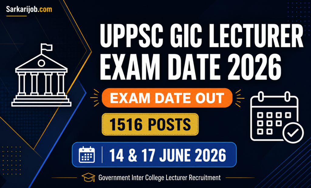 UPPSC GIC Lecturer Recruitment Mains Admit Card 2026 notification details