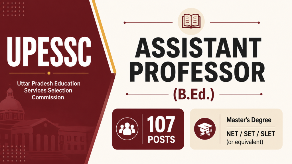 UPHESC Assistant Professor BEd Recruitment 2026 notification details