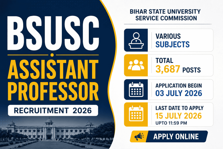 Bihar BSUSC Assistant Professor Recruitment 2026