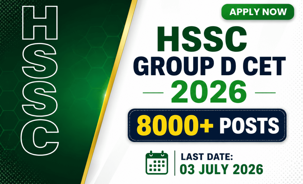 Haryana HSSC Group D CET Correction / Edit Form 2026 notification details