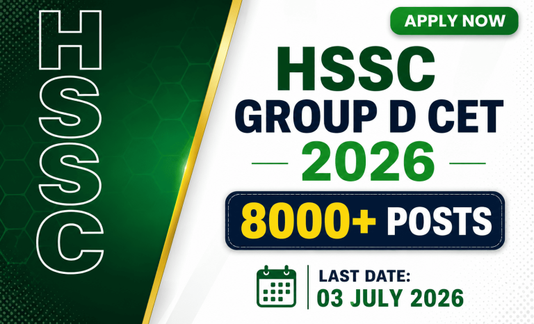 Haryana HSSC Group D CET Correction / Edit Form 2026