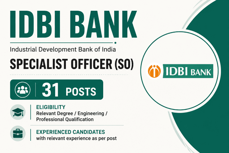 IDBI Bank Specialist Officer SO Recruitment 2026