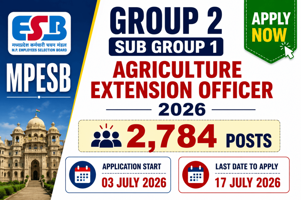 MPESB Krishi Vistar Adhikari Recruitment Admit Card 2026 (Soon) notification details
