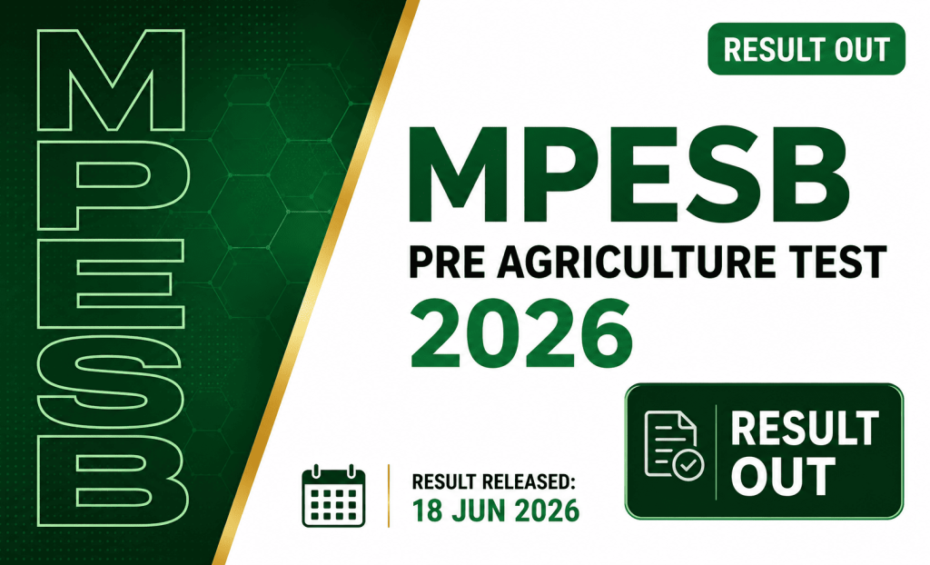 MPESB Pre Agriculture Test Result 2026 notification details