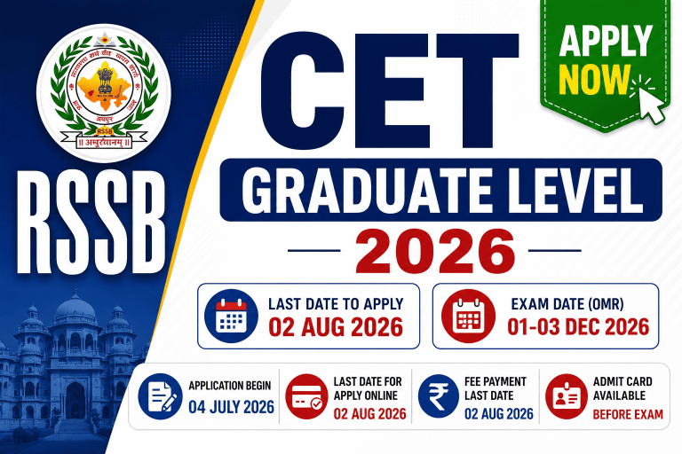 RSSB CET Graduate Level Online Form 2026