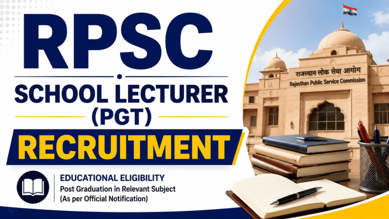 RPSC School Lecturer PGT Teacher Recruitment Result 2026