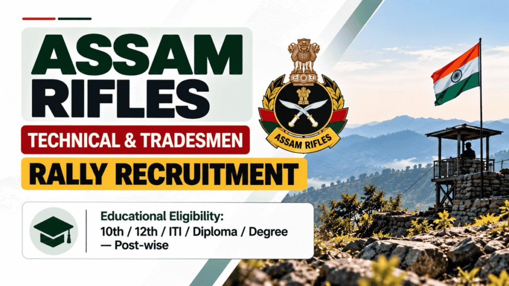 Assam Rifles Technical and Tradesman Recruitment Rally Online Form 2026 notification details