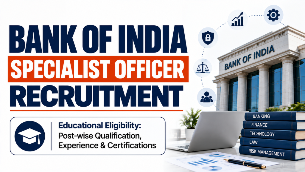 Bank of India Specialist Officers SO Recruitment Online Form 2026 notification details
