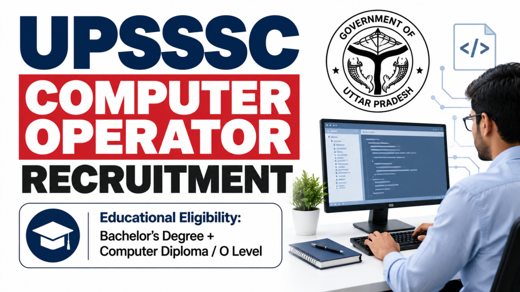 UPSSSC Computer Operator Recruitment Online Form 2026 notification details