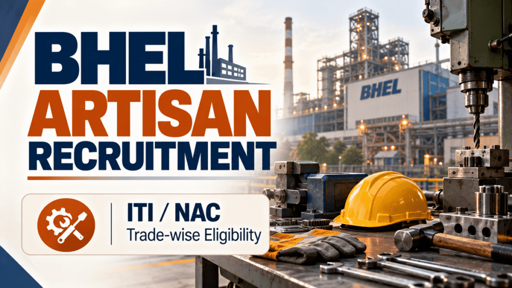 BHEL Artisan Recruitment Online Form 2026 notification details
