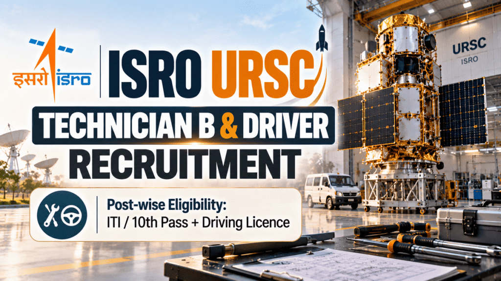 ISRO URSC Technician B and Driver Recruitment 2026 notification details